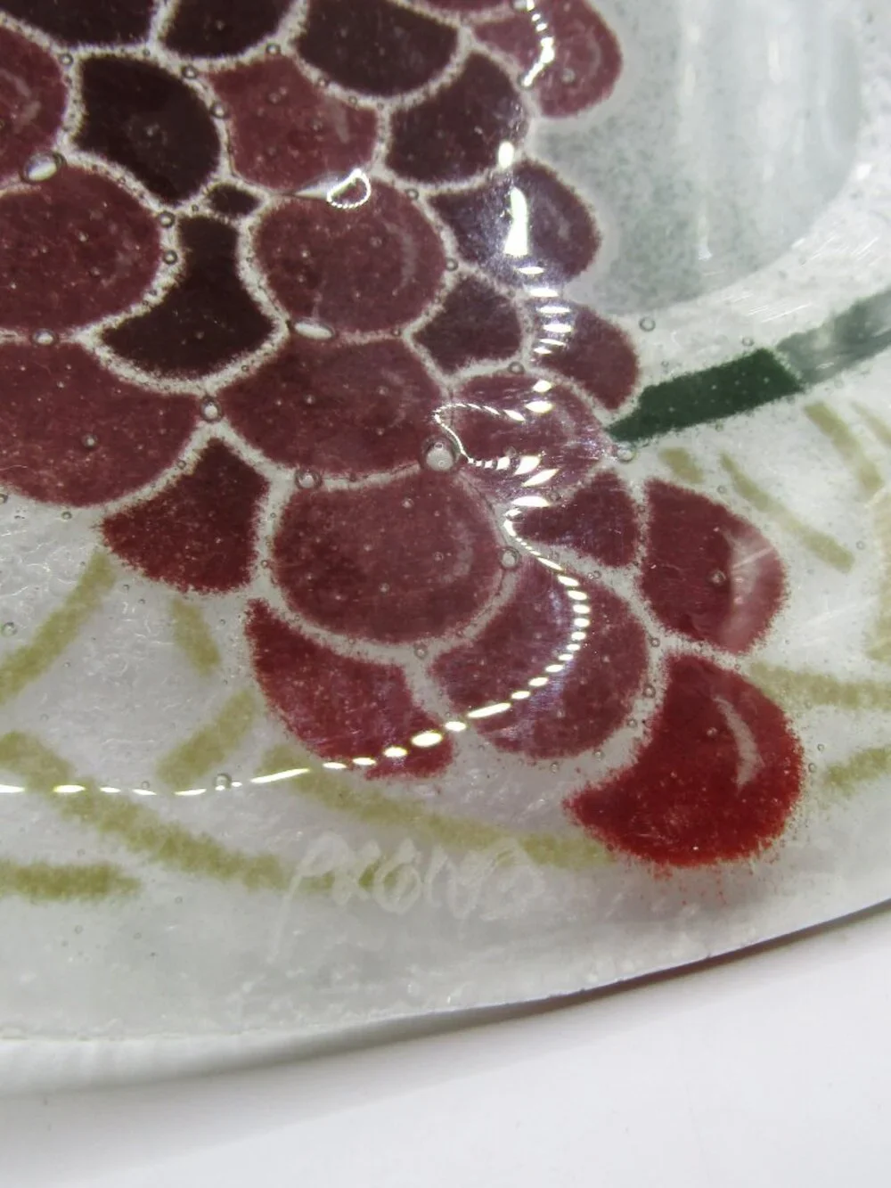 Peggy Karr Fused Art Glass Wine and Grapes 11